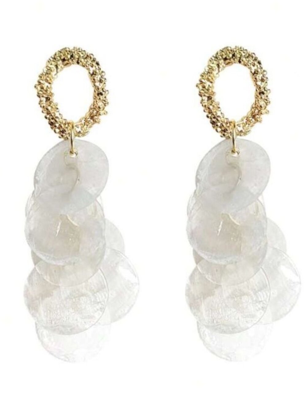 Gold andWhite EarringsN917